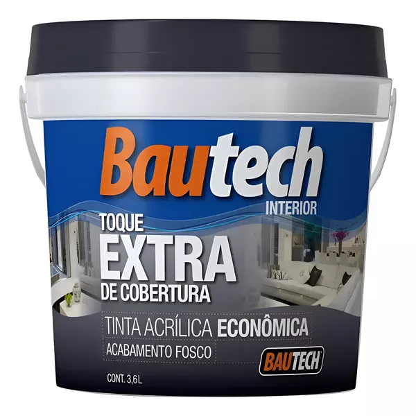 TINTA LATEX ACRILICO ECONOMICO BRANCO 3,6LT BAUTECH 