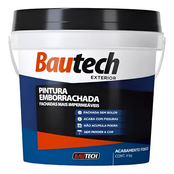 TINTA EMBORRACHADA IMPERMEABILIZANTE BRANCO 4KG BAUTECH 