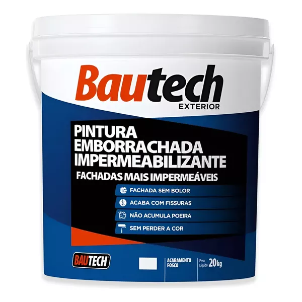 TINTA EMBORRACHADA IMPERMEAVEL BRANCO 20KG BAUTECH 
