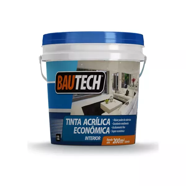 TINTA LATEX ACRILICO ECONOMICO BRANCO 12LT BAUTECH 