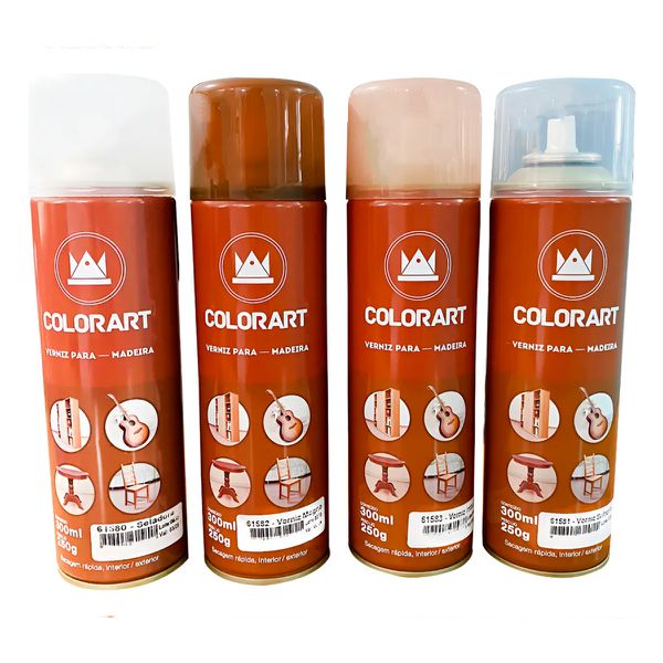 Spray Verniz Portas Mdf Para Madeira Colorart 300ml