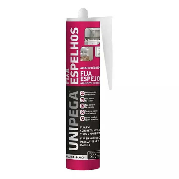 UNIPEGA FIXA ESPELHO BRANCO 280ML 