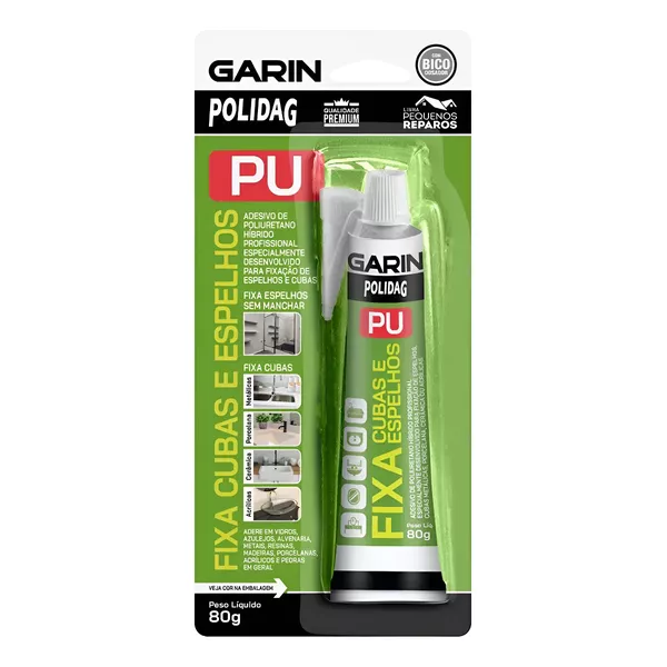 GARIN FIXA CUBA E ESPELHOS 80GR CINZA (BLISTER)