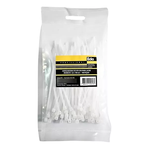 ABRACADEIRA NYLON BRANCA 2,5X150MM EDA