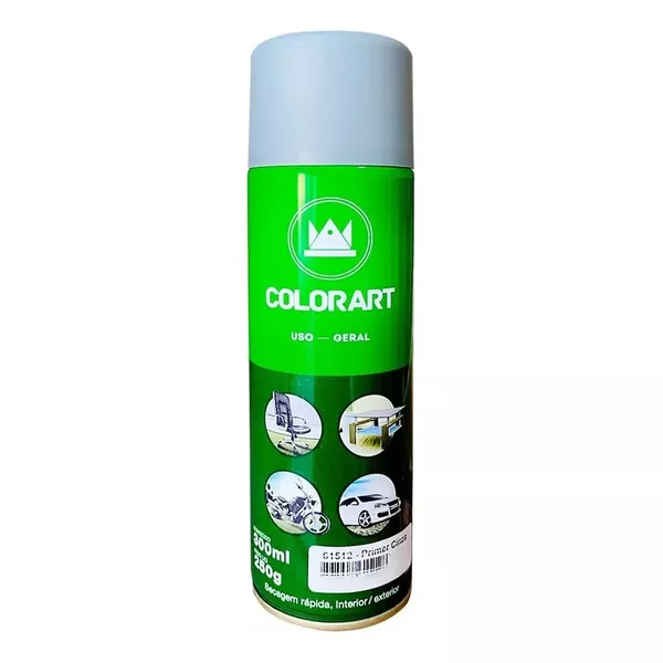 FUNDO PREPARADOR PRIMER CINZA FOSCO SPRAY 300ML COLORART 
