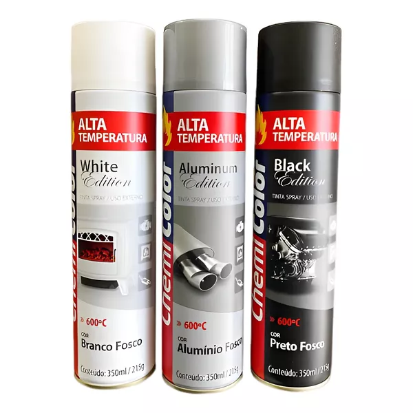  TINTA SPRAY RESISTENTE ALTA TEMPERATURA ALUMINIO SPRAY 315 ML CHEMICOLOR