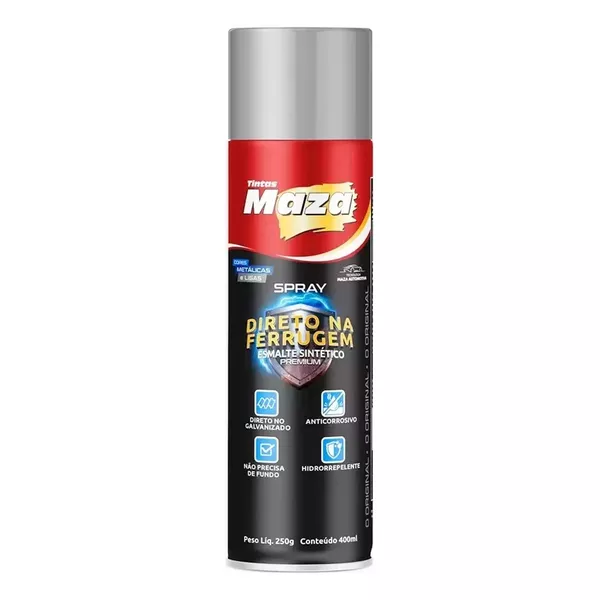 SPRAY ESMALTE DIRETO NA FERRUGEM MET PRATA 400ML