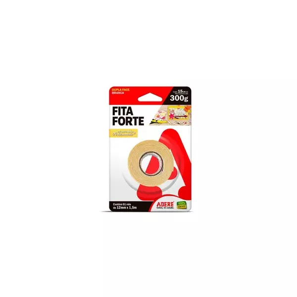 FITA DUPLA FACE ESPUMA 12MMX1,5M DECORAÇÃO ADERE 