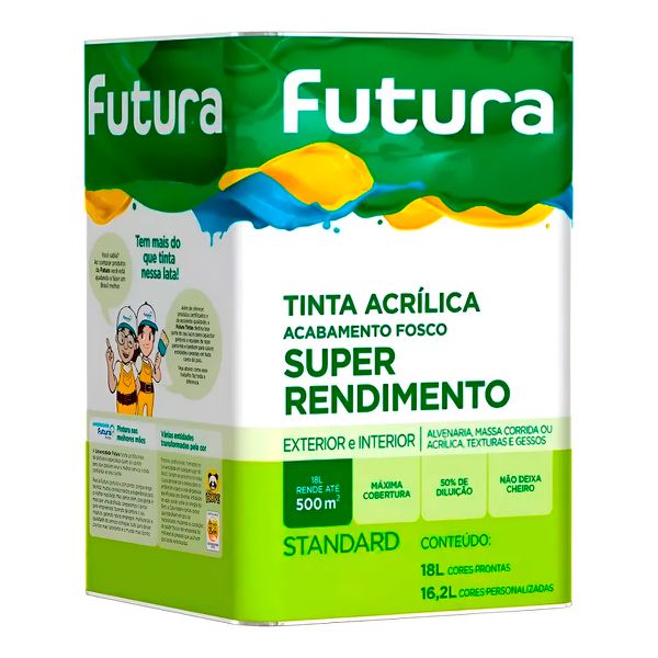 Tinta Acrílica Fosca Futura Standard 18l Cores Sem Odor