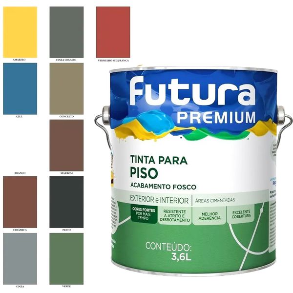 Tinta Para Pisos Premium Alta Aderência Futura 3,6l Cores