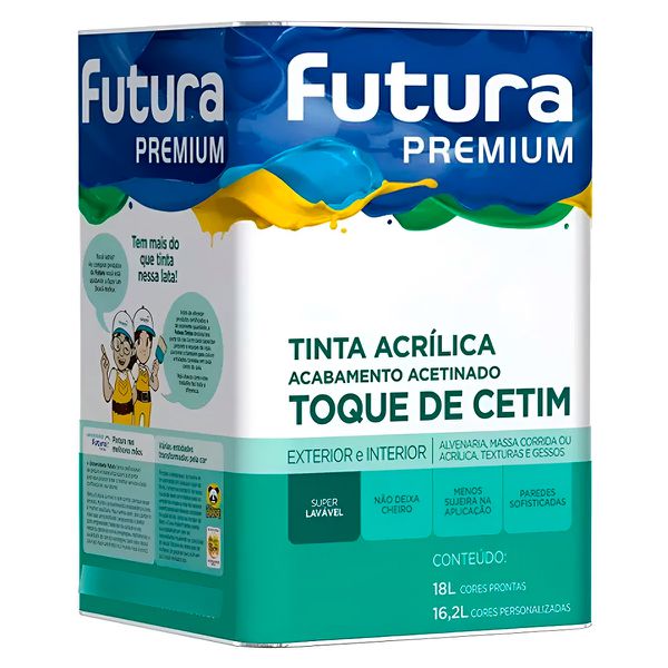Tinta Acrílica Acetinada Toque De Cetim 18L Futura - Cores