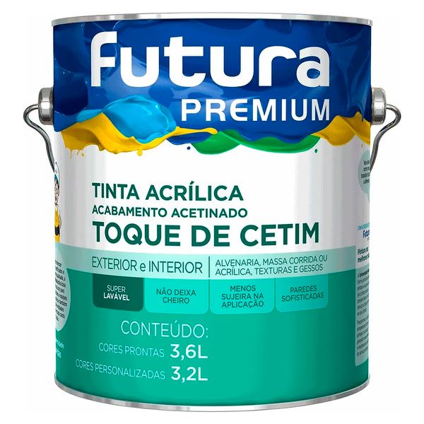 Tinta Acrílica Acetinada Toque De Cetim Branco 3,6l Futura