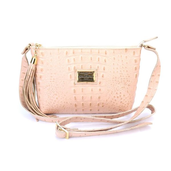 Bolsa Clucth Couro Legitimo Rose Croco Oliver Mour