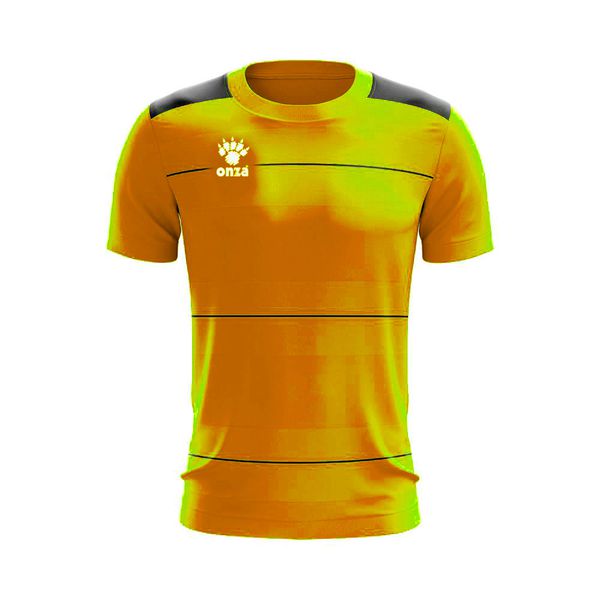 Camisa Jogo - Amarela celeste com detalhe de listra no peito 