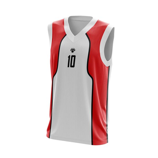 Camisa Regata Vermelha com detalhes branco basquete 