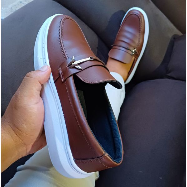 Sapato Casual Masculino Moderno Mocassim Oxford sem Cadarço 