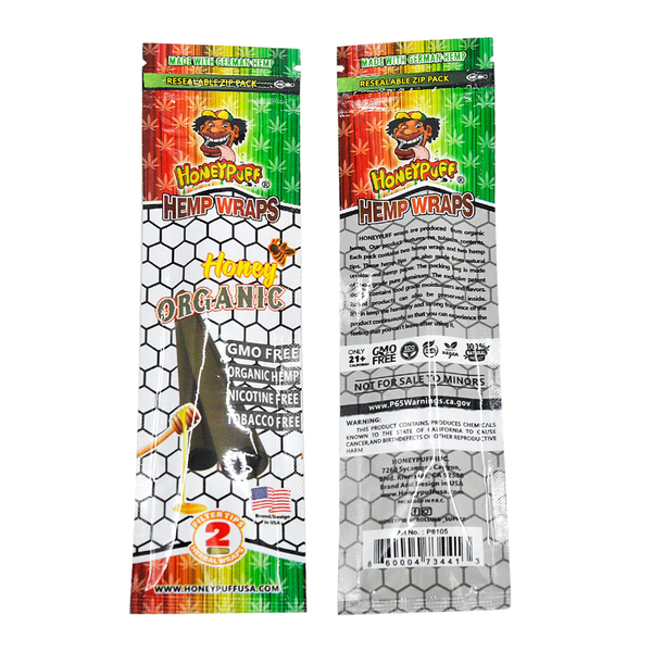 Blunts de Cânhamo Hemp Wraps Honey Puff Sabor Mel