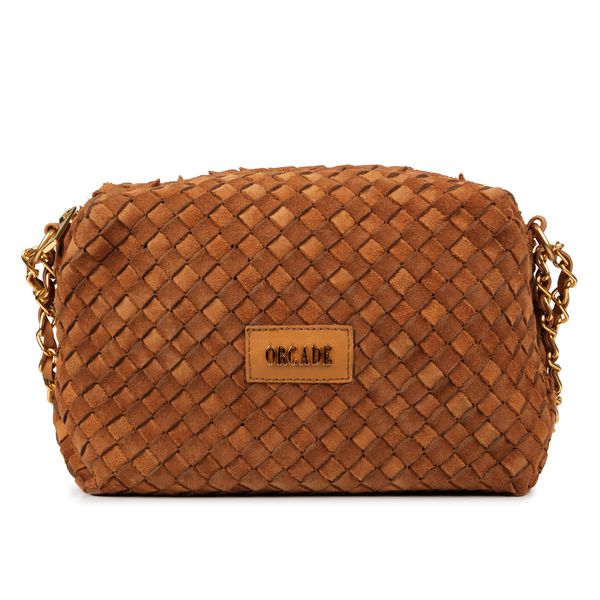 Bolsa Tramada Orcade Camurça Caramelo