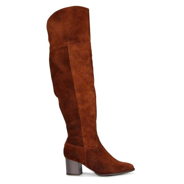 Bota Simona Cano Longo Camurça Caramelo