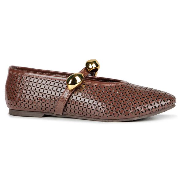 Sapatilha Ballet Flat Paris Verniz Java