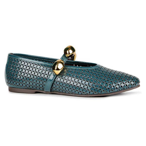 Sapatilha Ballet Flat Paris Verniz Esmeralda