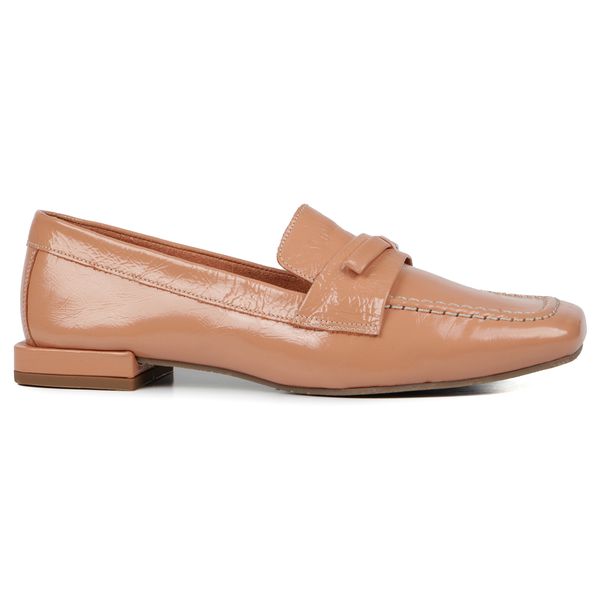 Mocassim Loafer Rebecca Verniz Rosa Seco