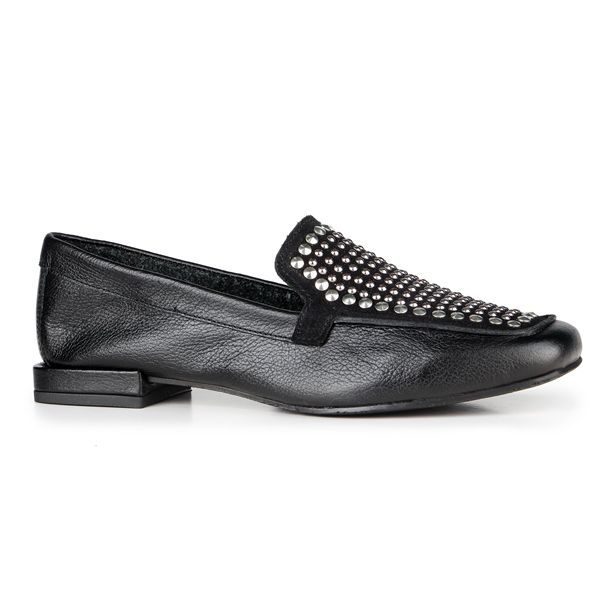 Mocassim Loafer Rebecca Orcade Hot Fix Preto