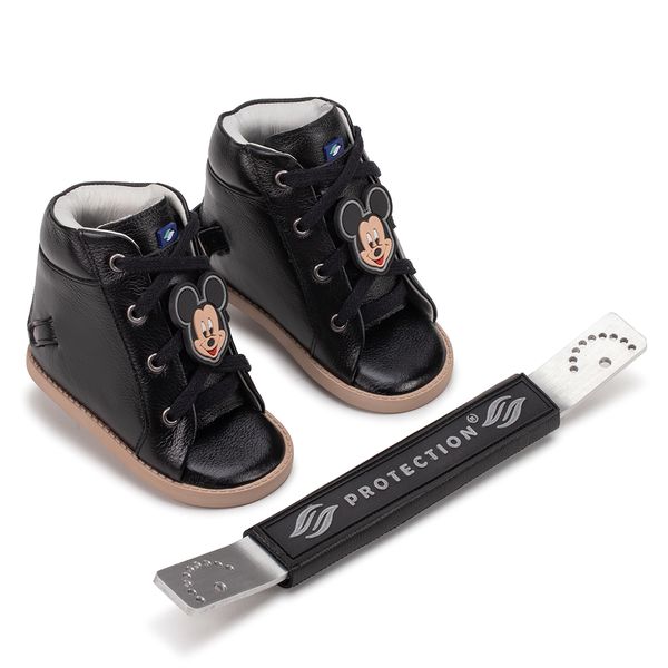 Dennis Brown Mickey sapatilha em couro com barra de regulagem