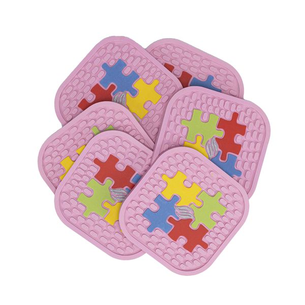 Kit com 6 Porta Copo Símbolo Autismo Orthocalce Rosa