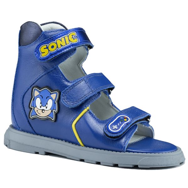 Sandália Neurofuncional SONIC cano alto 3 velcros AZUL BIC