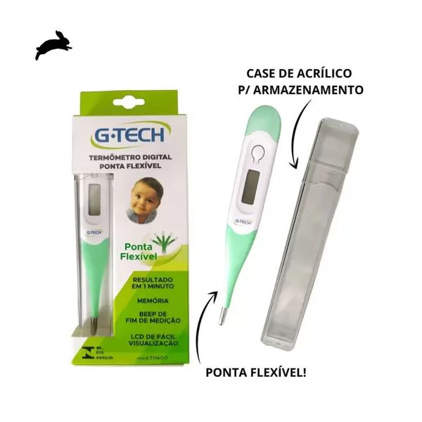 Termômetro Clínico Digital Verde G-tech TH400