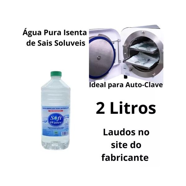 Soft water- Agua Destilada P/ Autoclave 2l Soft Cpoh