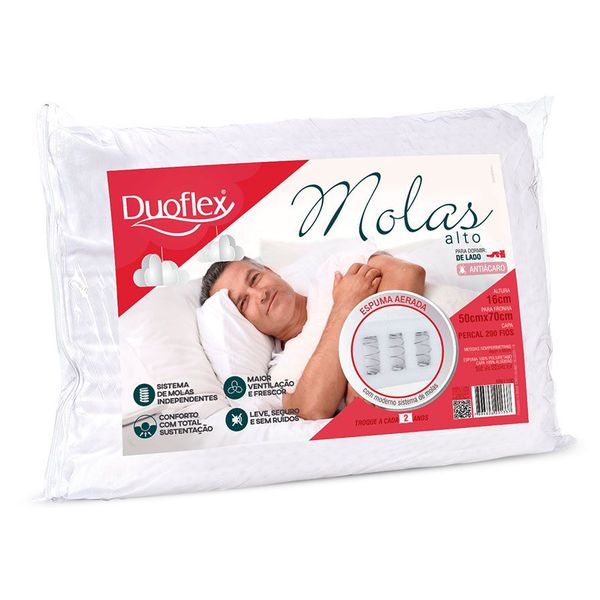 Travesseiro Molas Alto Duoflex