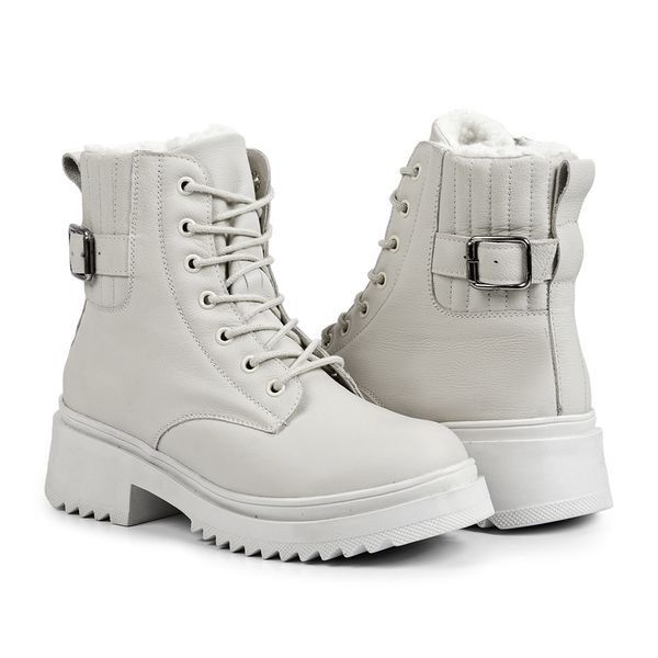 Bota Feminina de Inverno em Couro Forrada com L e Imperme vel a