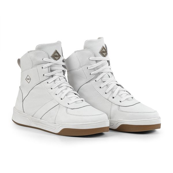 Tênis Feminino Branco, Couro Puro, Frio e Neve - Impermeável e Antiderrapante - Vancouver Branco