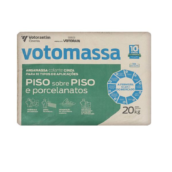 Argamassa Porcelanato Piso/Piso Externo Cinza Votoran 20KG