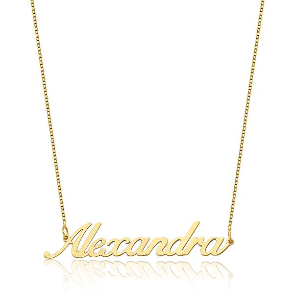 Gargantilha com Nome Alexandra em Ouro 18k 