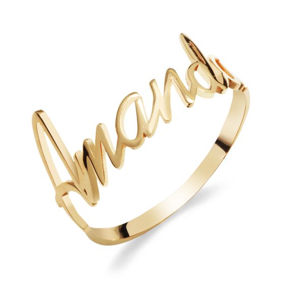 Anel Nome Personalizado em ouro 18k