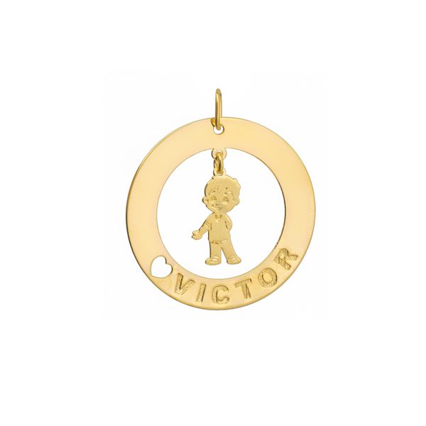 Pingente Menino Personalizado Ouro 18k