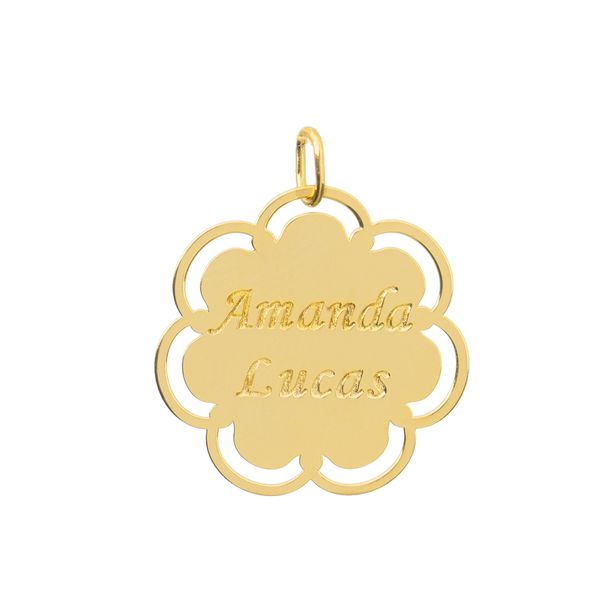 Pingente Nomes Personalizado Ouro 18k