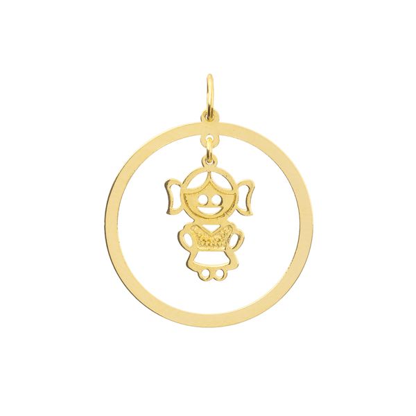 Pingente Menina Personalizado Ouro 18k