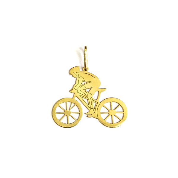 Pingente Ciclista em Ouro 18k