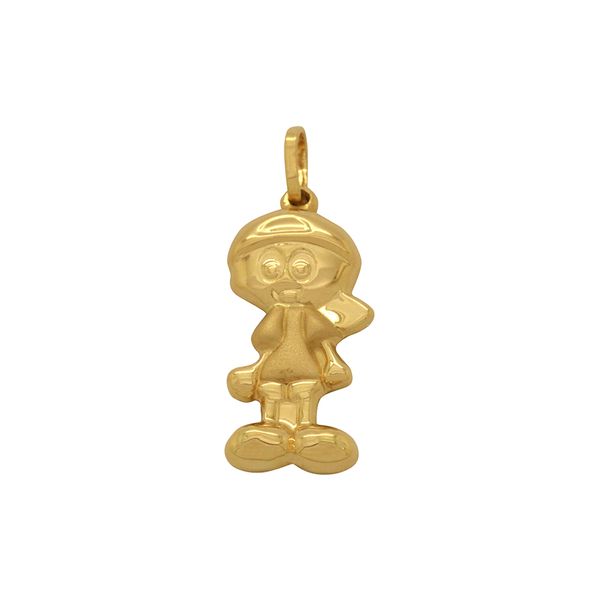 Pingente Menino com Boné em Ouro 18k