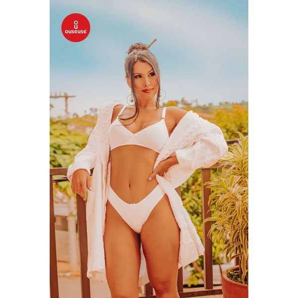 CONJUNTO BASICO EM COTON SEM COSTURA- BRANCO