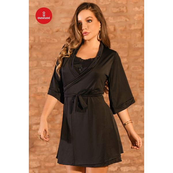 ROBE EM LIGANETE- preto