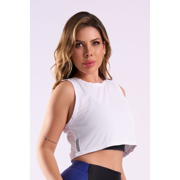 CROPPED REGATA EM DRY FIT-BRANCA