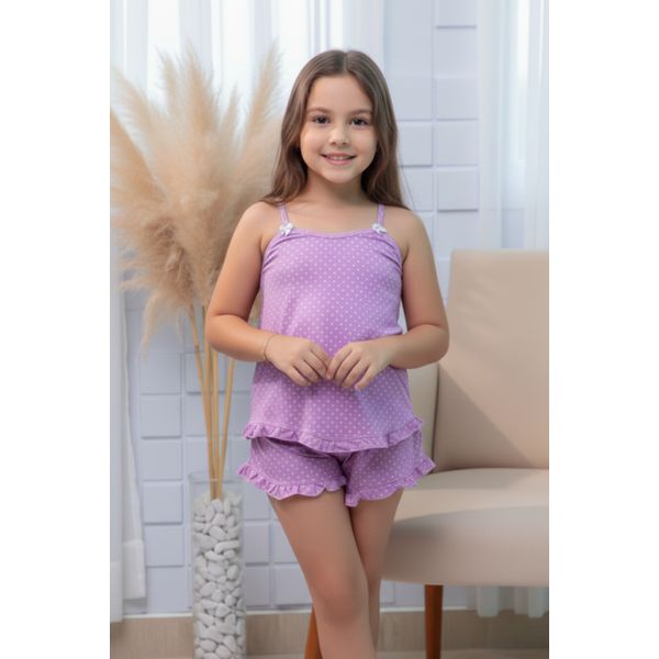 BABY DOOL INFANTIL EM LIGANETE-ESTAMPADO COM LILAS