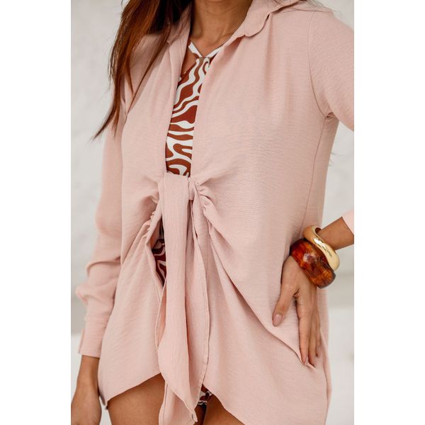 SAIDA DE PRAIA CHAMISE COM AMARRAÇÃO FRONTAL- NUDE