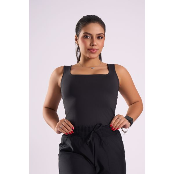 REGATA BASICA DECOTE QUADRADO- preto