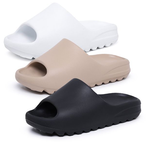 Kit 3 Pares Chinelo Nuvem Slide Feminino Ortopédico 100% EVA Confortável Antiderrapante Preto Nude e Branco